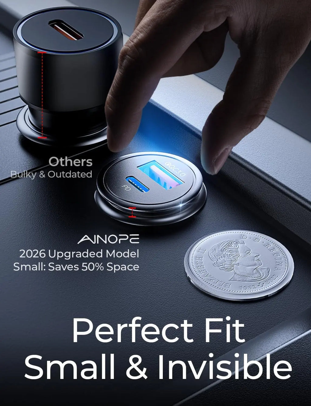 67.5W Car Charger USB C Fast Charge for Iphone 17 Pro Max, PD 45W USB C Car Charger Fast Charging【Mini & Metal】 Valentines Day Gifts Cigarette Lighter Adapter for Samsung Galaxy S26 Ultra/S25