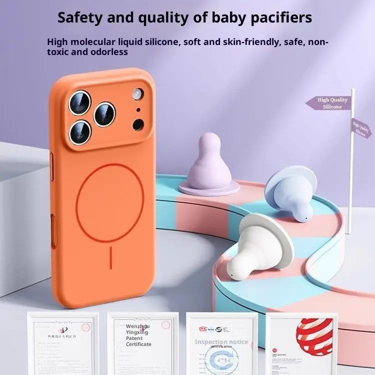 Applicable To 17 Fine Circle Magnetic Phone Case Liquid Silicone Cjdropshipping