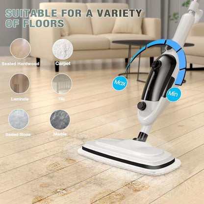 Commercial Corded Steam Mop for Hardwood, Tile, Carpet, Windows, Clothes - Adjustable Steam, Quick Dry, Deep Clean