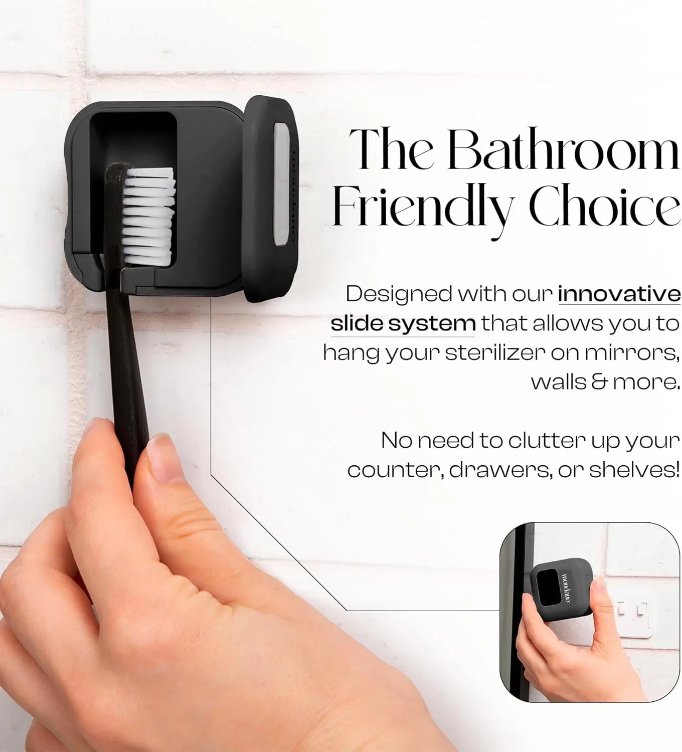 UV-C Toothbrush Sanitizer and Holder, Toothbrush Case - Manual/Electric Toothbrush Cover for Any Toothbrush Head - Rechargeable Toothbrush Travel Case, Tooth Brush Cover Cap for Home