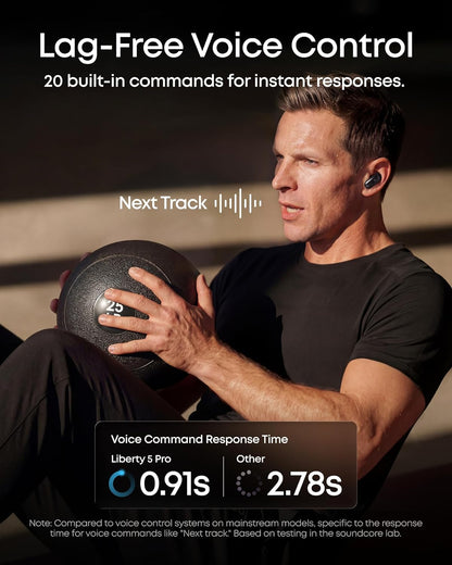 Soundcore Liberty 5 Pro,Guinness World Records-Certified Call Quality, Thus™ AI Chip,Active Noise Cancelling Wireless Earbuds,Crystal-Clear Calls for Commute,Noisy Environments