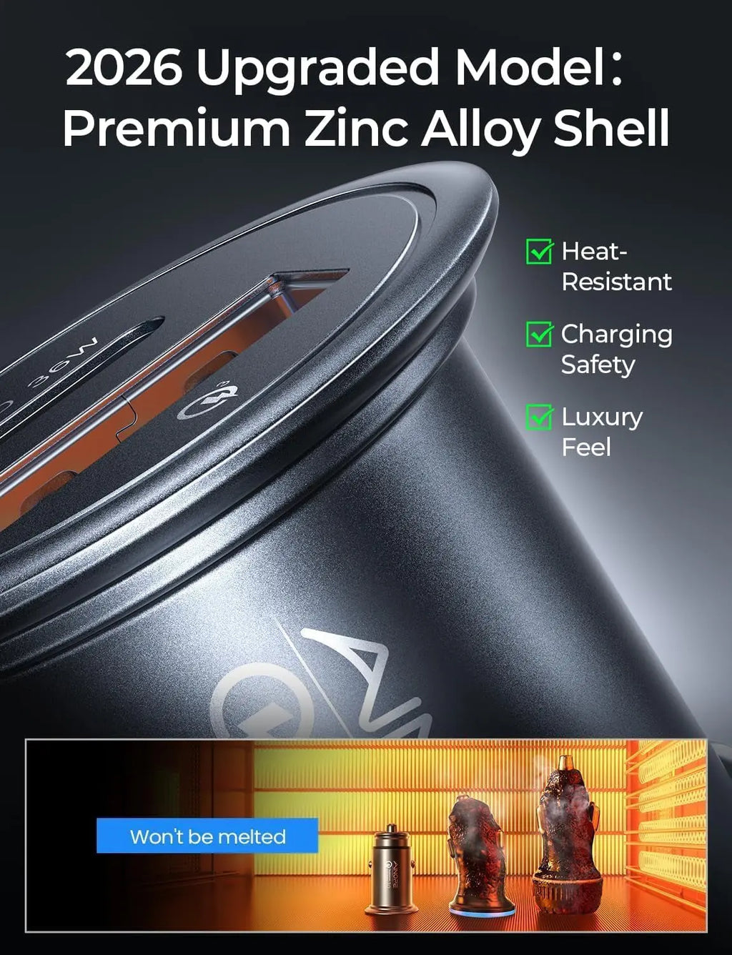 67.5W Car Charger USB C Fast Charge for Iphone 17 Pro Max, PD 45W USB C Car Charger Fast Charging【Mini & Metal】 Valentines Day Gifts Cigarette Lighter Adapter for Samsung Galaxy S26 Ultra/S25