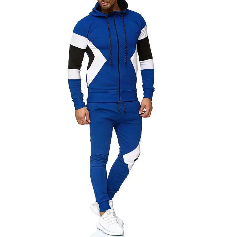Men's Color Block Hoodie and Sweatpants Set Zendrop
