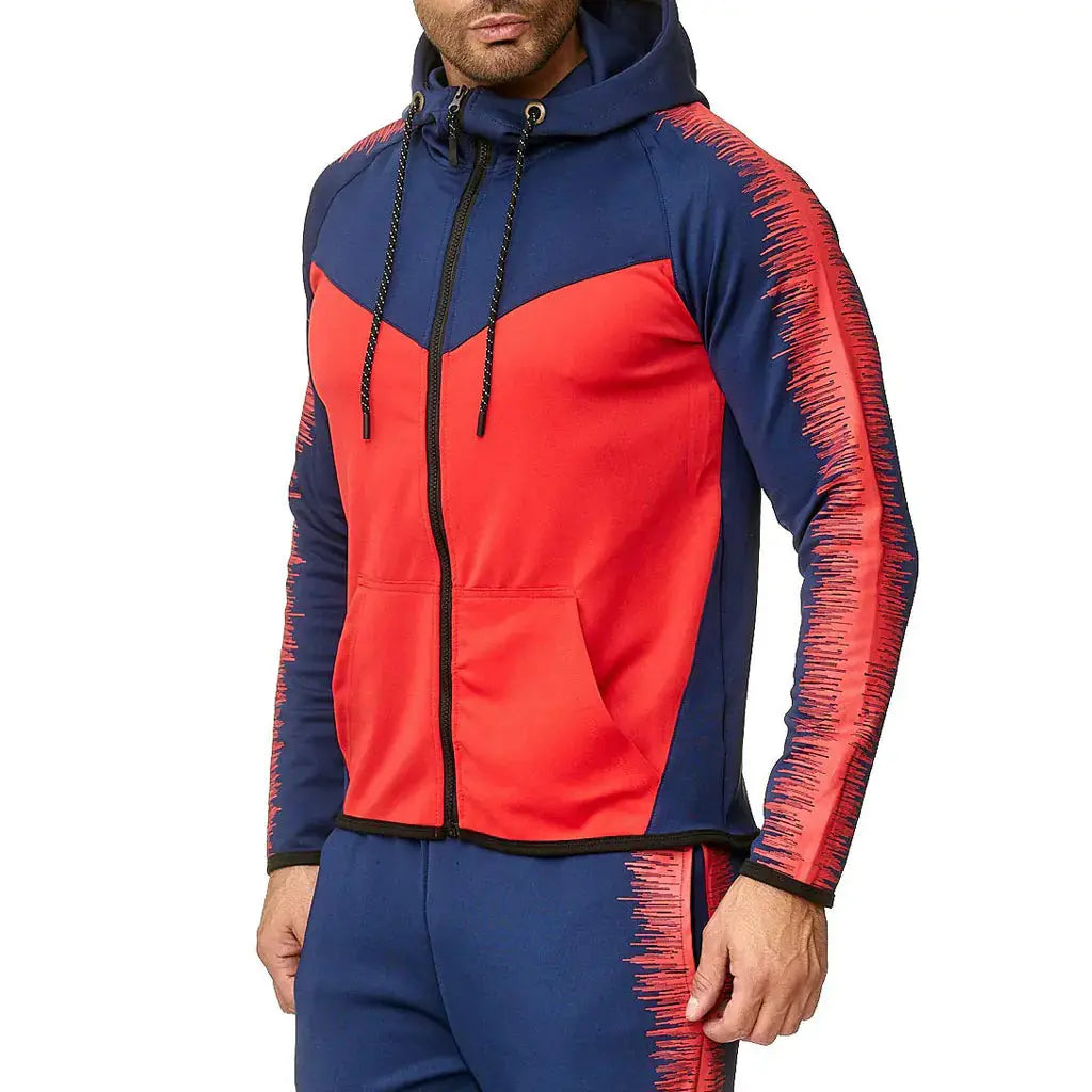 Men's Color Block Hoodie and Jacket Set for Fall/Winter Zendrop