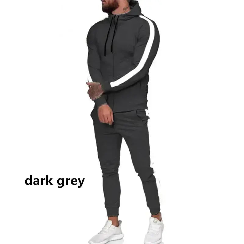 Men's Hooded Zip-Up Athletic Tracksuit Set New Era Fashion LLc