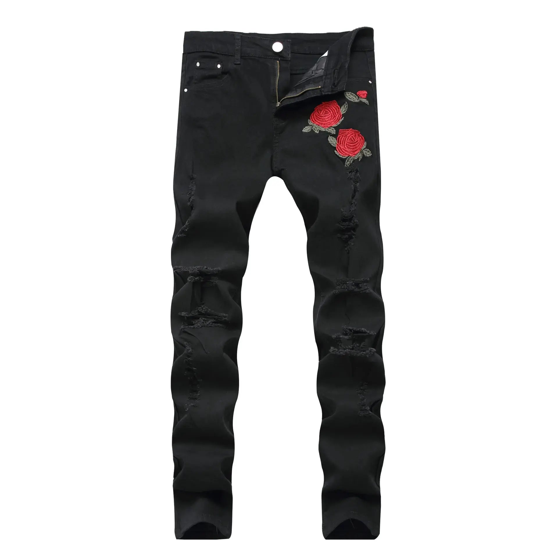 Embroidered Stretch Jeans for Men Zendrop