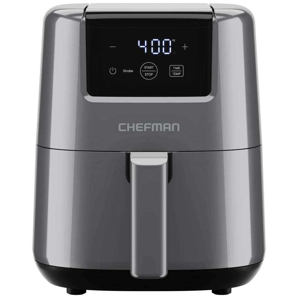 CHEFMAN 2 Qt Mini Air Fryer – Digital Space-Saving Compact Air Fryer with Nonstick and Dishwasher Safe Basket Quick & Easy Meals in Minutes Features Digital Timer and Shake Reminder – Grey