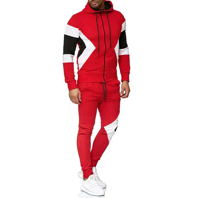 Men's Color Block Hoodie and Sweatpants Set Zendrop