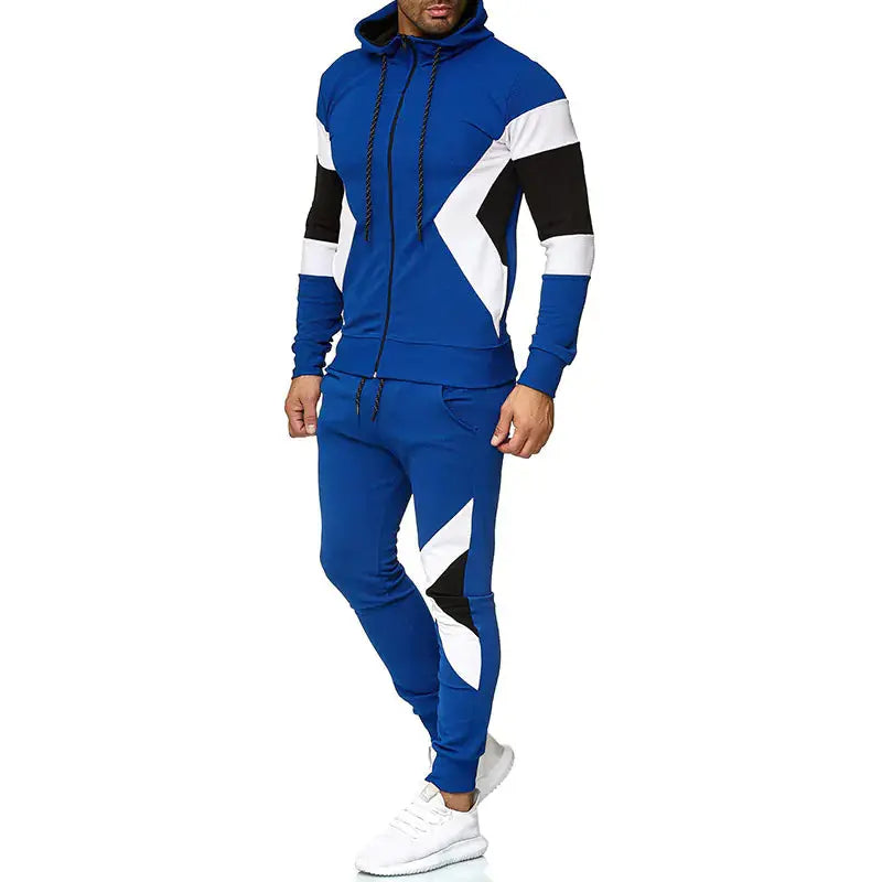 Men's Color Block Hoodie and Sweatpants Set Zendrop