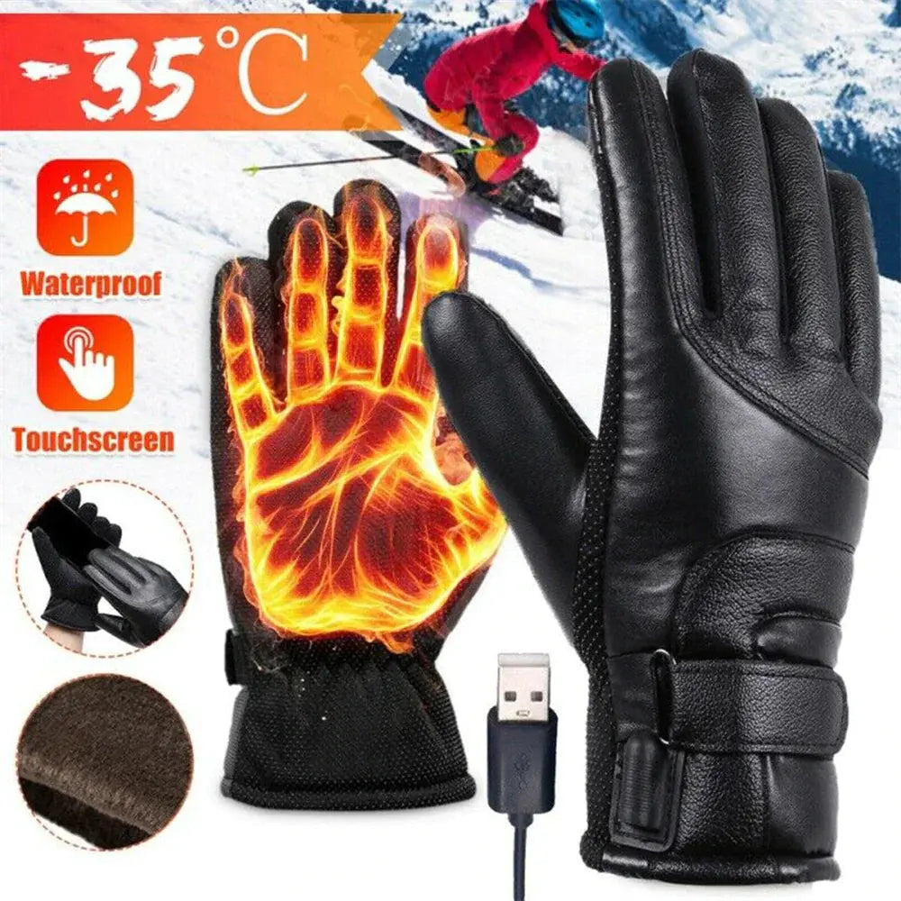 Electric USB Heated Gloves Winter Warming Thermal Ski Snow Hand Warm Windproof Zendrop
