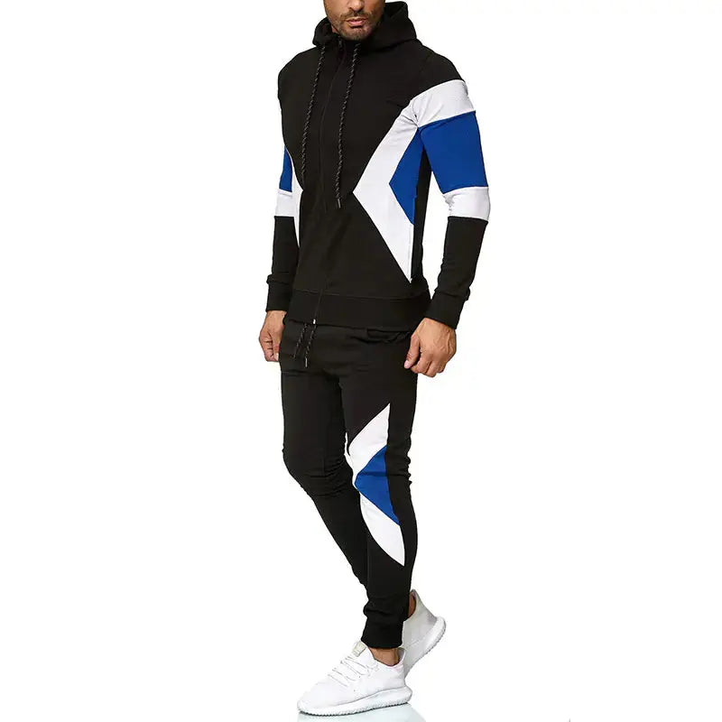 Men's Color Block Hoodie and Sweatpants Set Zendrop