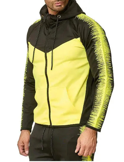 Men's Color Block Hoodie and Jacket Set for Fall/Winter Zendrop