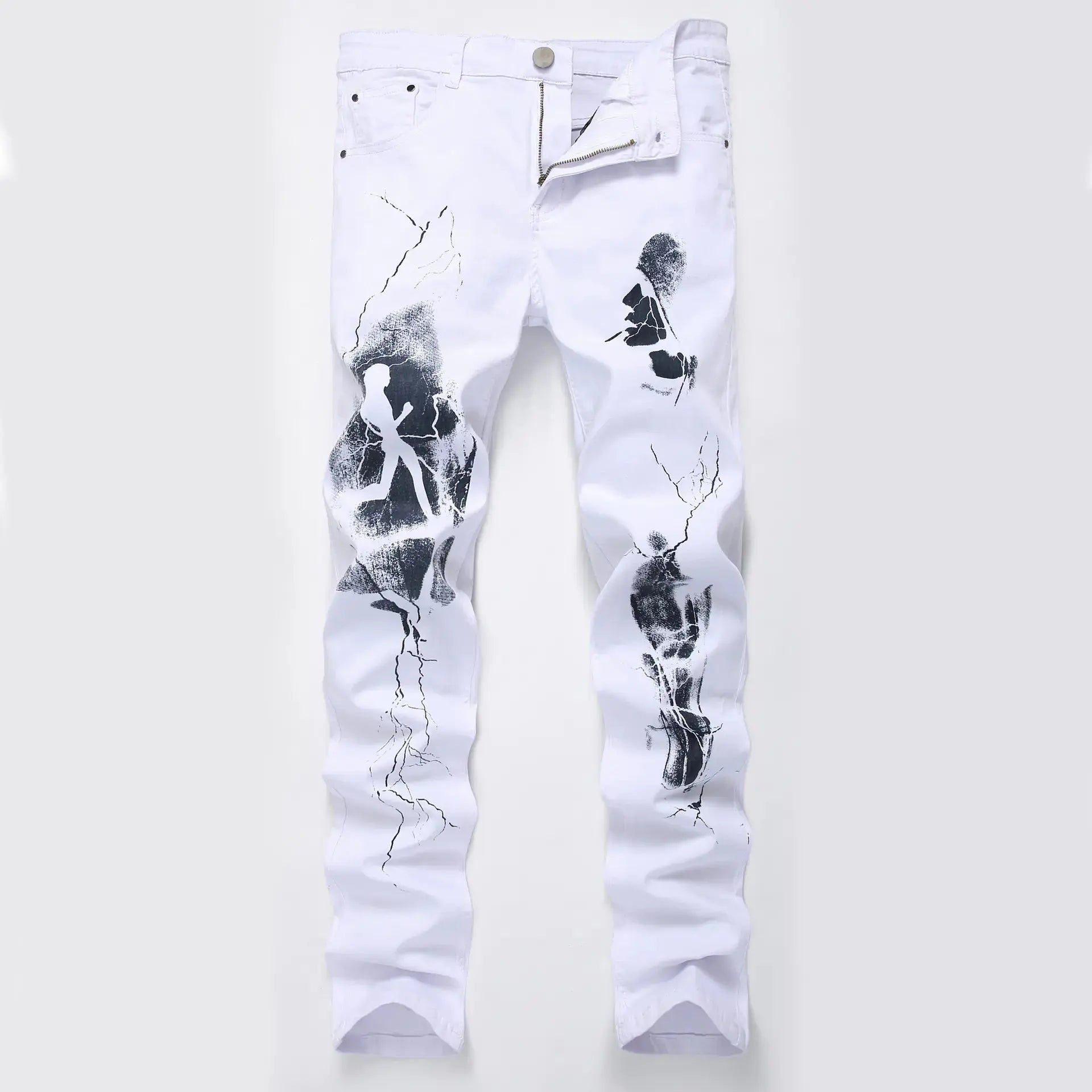 Embroidered Stretch Jeans for Men Zendrop