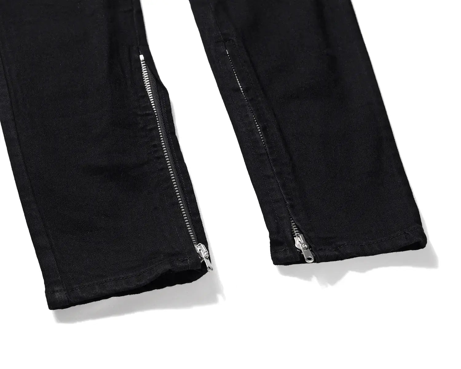 AMIRI Style Black Skinny Jeans with Zipper and Rips - New Era Fashion LLc