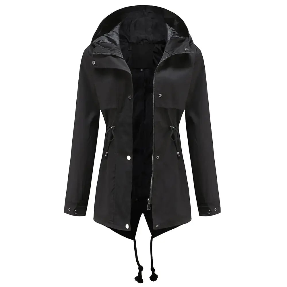 Mid-Length Hooded Windbreaker Jacket for Outdoors Zendrop